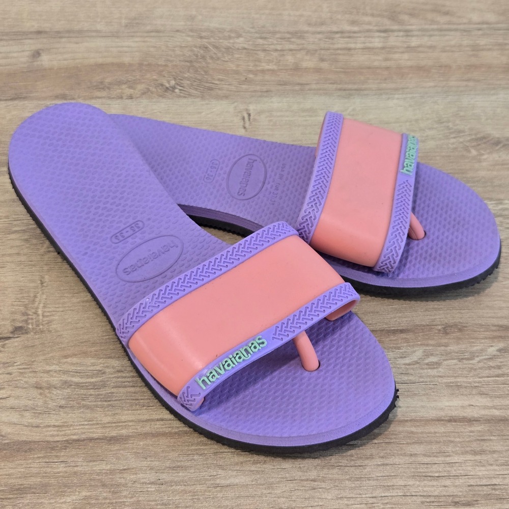 Havaianas Slide Sandals Womens Size 35-36 5/6 You Angra Prisma Purple flip flops